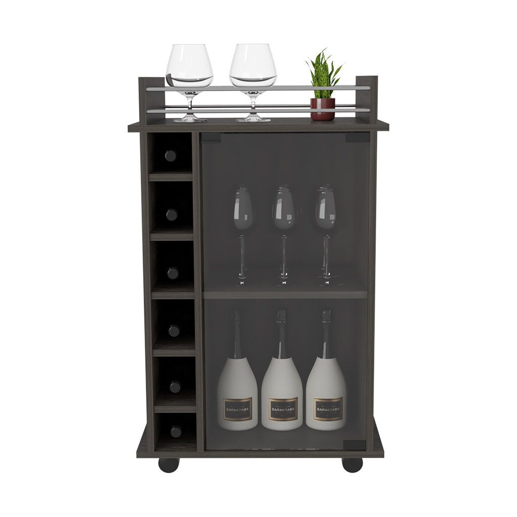 Bar Cart Baltimore, Six Wine Cubbies, Carbon Espresso Finish image 3