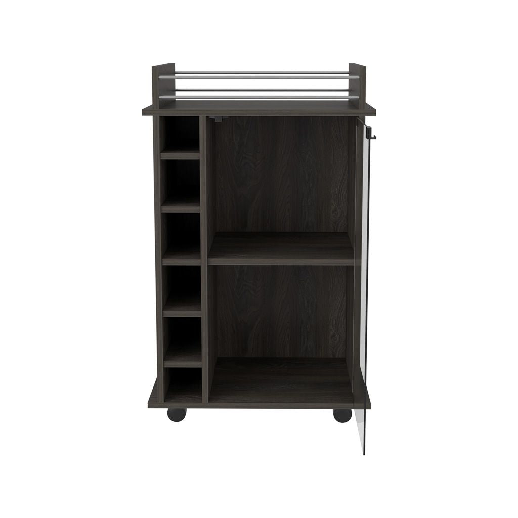 Bar Cart Baltimore, Six Wine Cubbies, Carbon Espresso Finish image 5