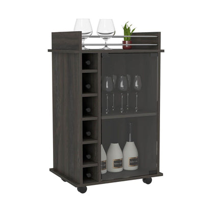 Bar Cart Baltimore, Six Wine Cubbies, Carbon Espresso Finish image 6