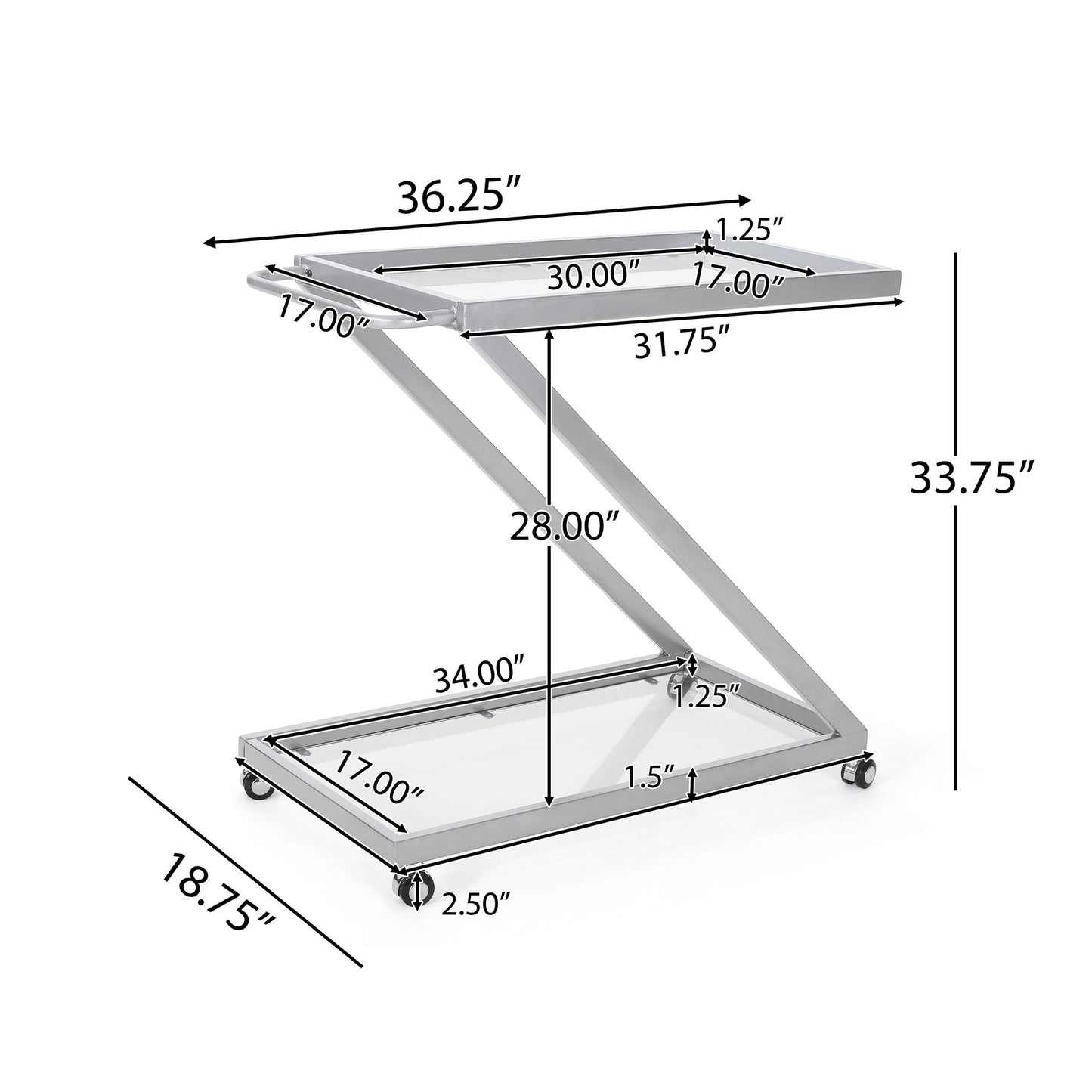 BAR CART, Iron Base & Tempered Glass image 5