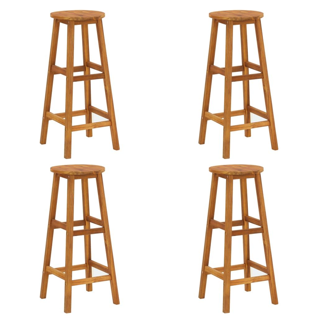 Bar Stools 4 pcs Solid Acacia Wood image 2