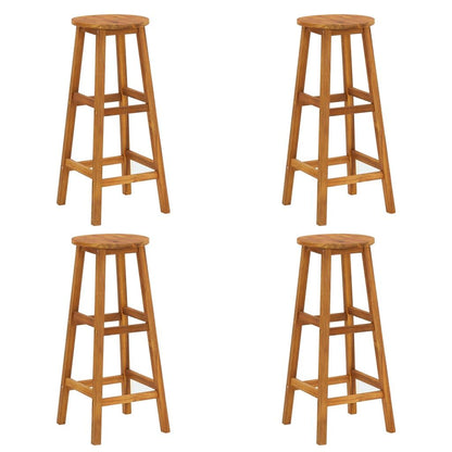 Bar Stools 4 pcs Solid Acacia Wood image 2