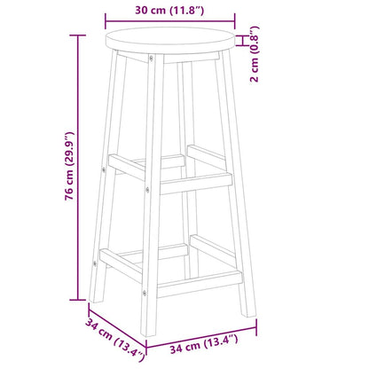 Bar Stools 4 pcs Solid Acacia Wood image 9