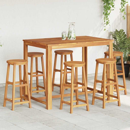 Bar Stools 6 pcs Solid Acacia Wood image 1