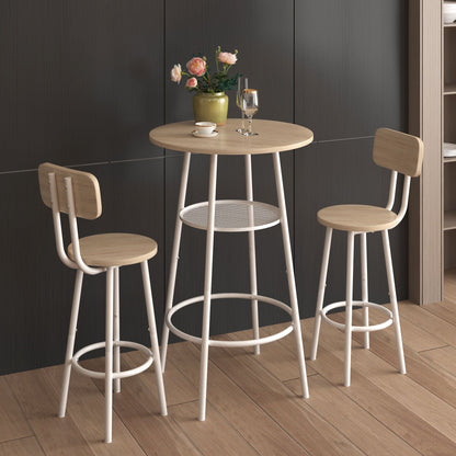 Bar table, equipped with 2 bar stools , with backrest and partition image 15