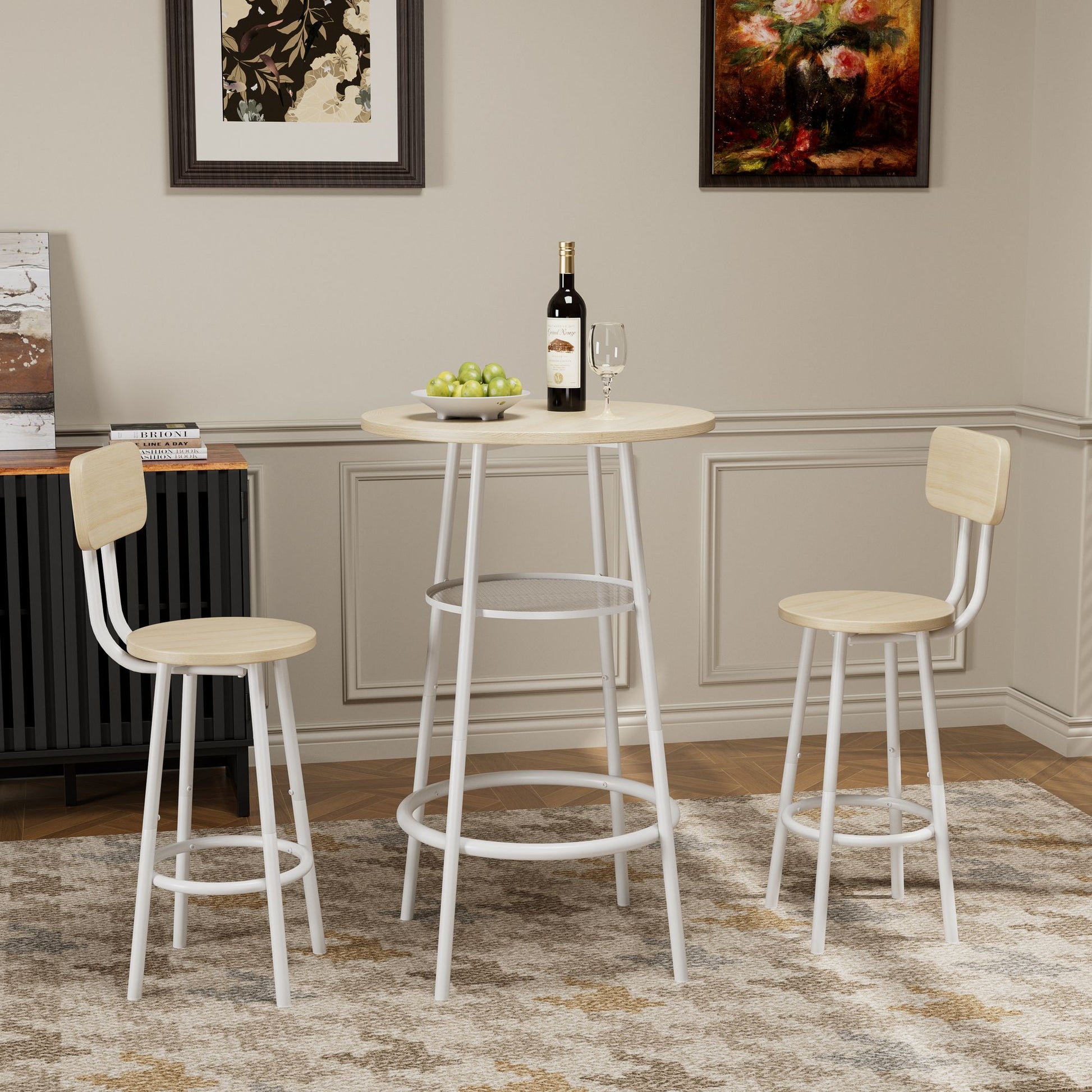 Bar table set assembled in a modern kitchen setting