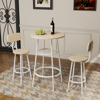 Two bar stools folded for storage, space-saving design