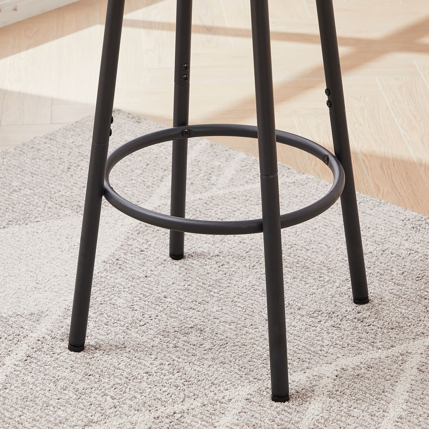 Bar Table Set with 2 Bar stools PU Soft seat with backrest, Rustic Brown, 43.31'' L x 15.75'' W x 35.43'' H. image 18
