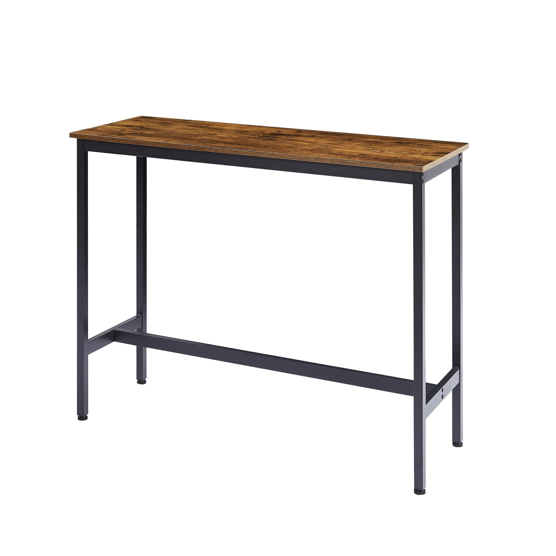 Bar Table Set with 2 Bar stools PU Soft seat with backrest, Rustic Brown, 43.31'' L x 15.75'' W x 35.43'' H. image 11