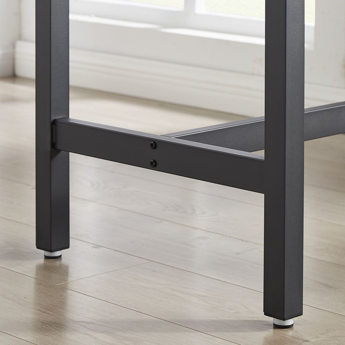 Bar Table Set with 4 Bar stools PU Soft seat with backrest, Grey, 47.24'' L x 23.62'' W x 35.43'' H image 13