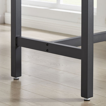 Bar Table Set with 4 Bar stools PU Soft seat with backrest, Grey, 47.24'' L x 23.62'' W x 35.43'' H image 13