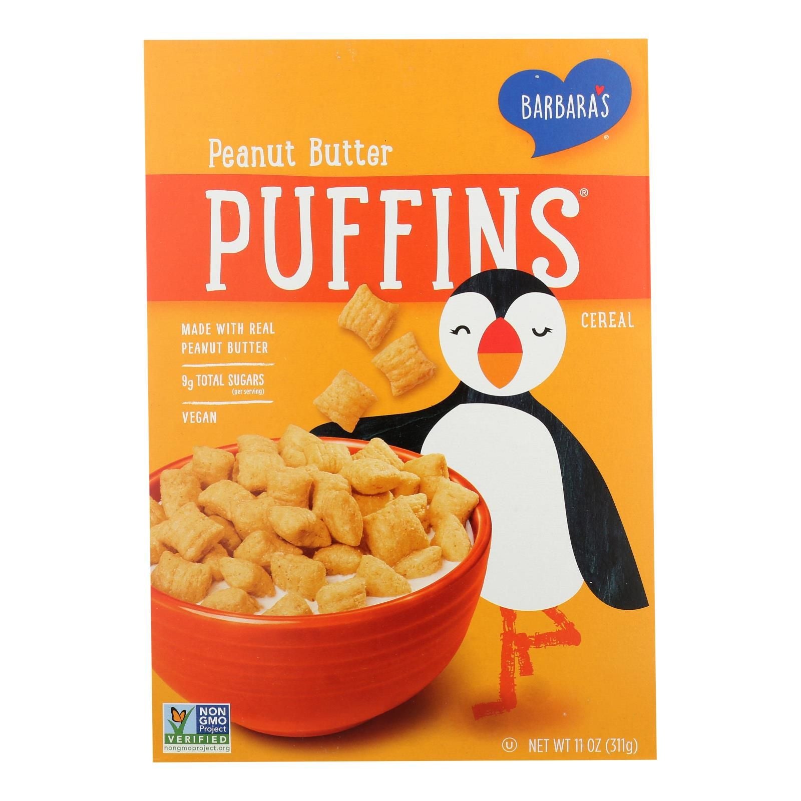 Barbara's Bakery - Puffins Cereal - Peanut Butter - Case Of 12 - 11 Oz. image 1