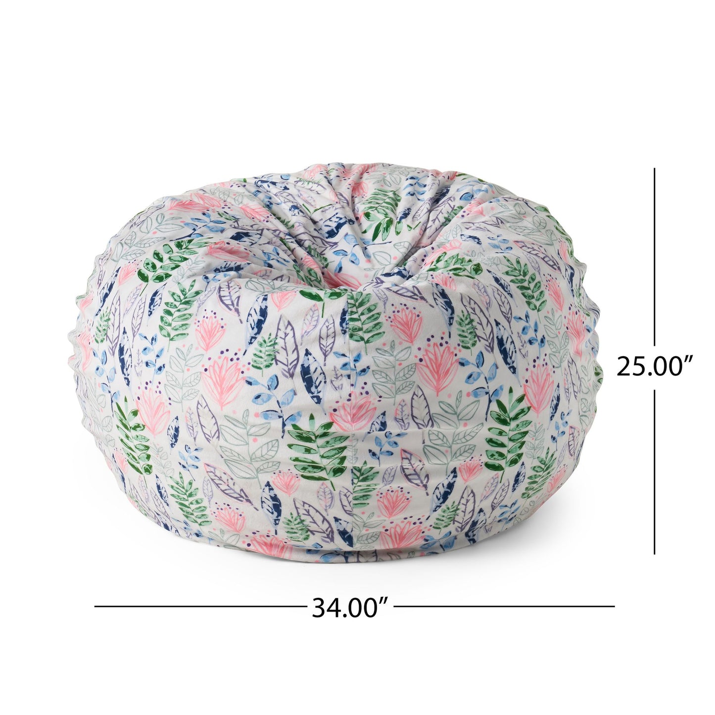 Barcadera 3 Foot rounded Bean Bag, Leaf Print image 3