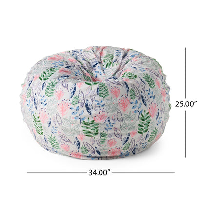 Barcadera 3 Foot rounded Bean Bag, Leaf Print image 3