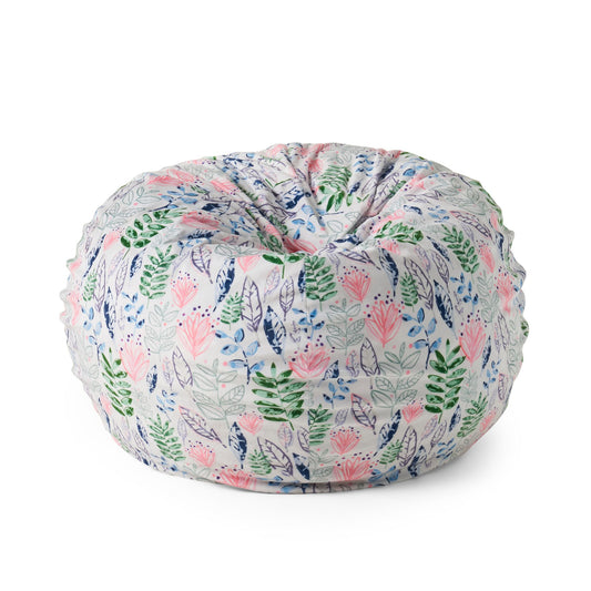 Barcadera 3 Foot Rounded Bean Bag Leaf Print - front view