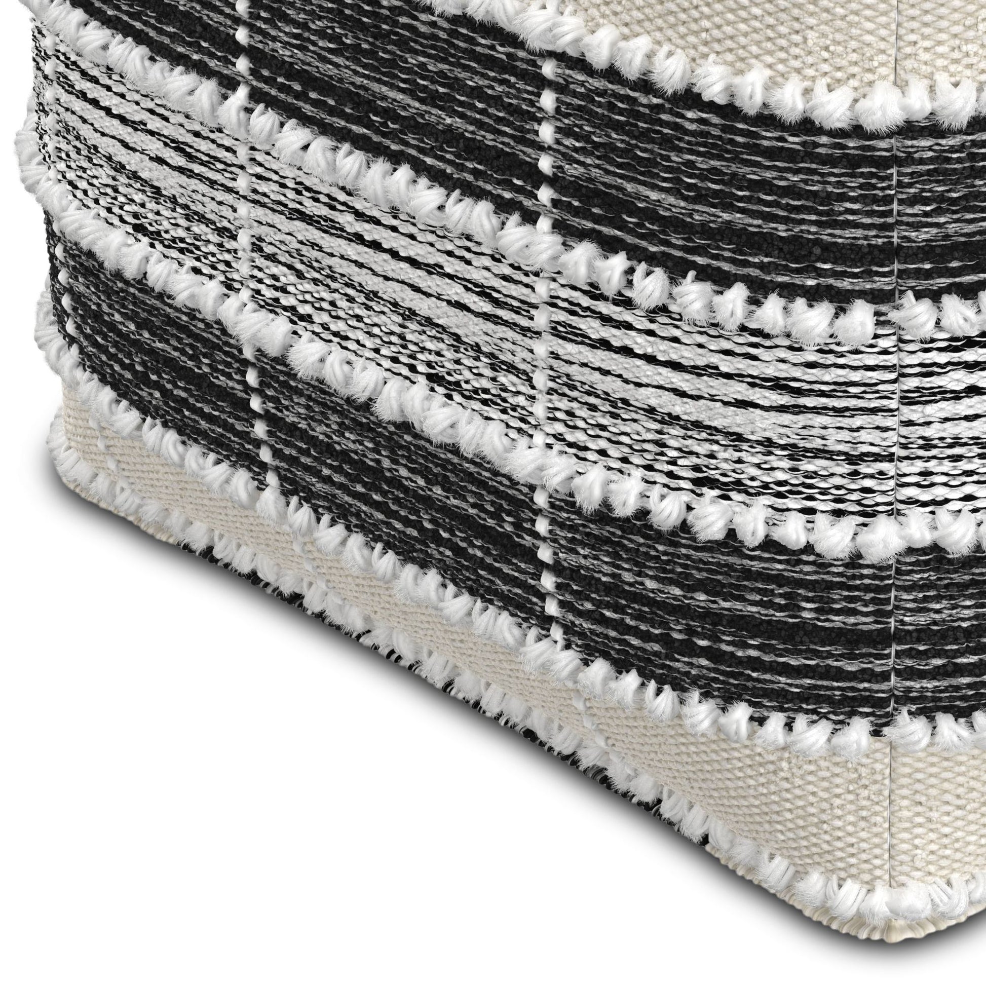 Barley - Square Pouf - White / Beige / Black image 6