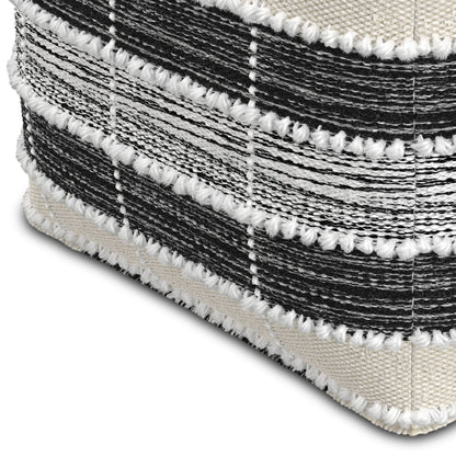 Barley - Square Pouf - White / Beige / Black image 6