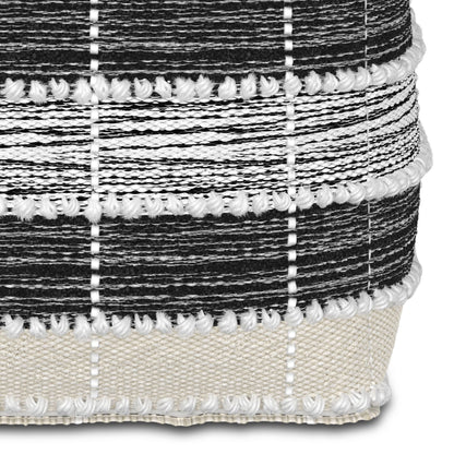 Barley - Square Pouf - White / Beige / Black image 4