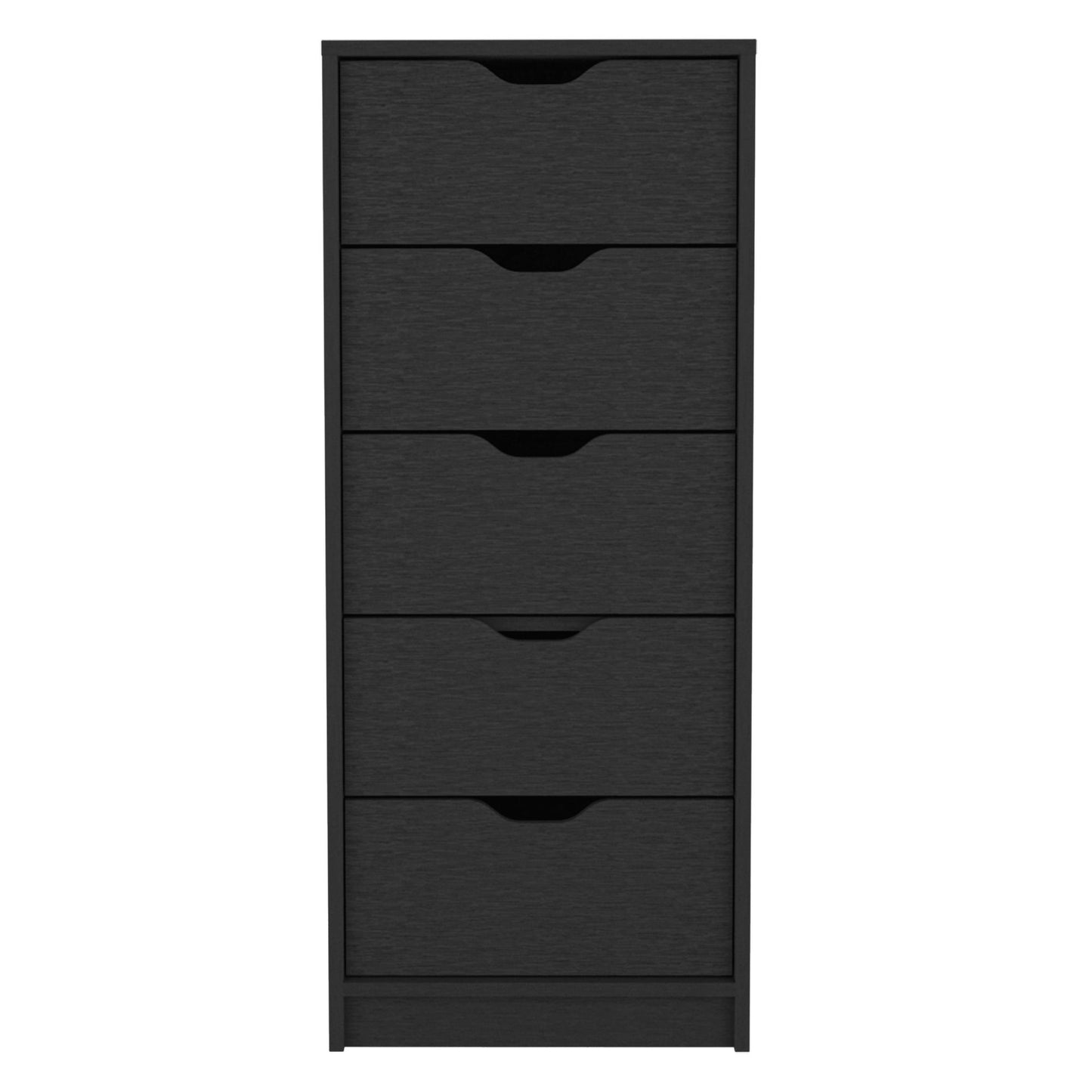 Basilea 5 Drawers Tall Dresser Black - Side View