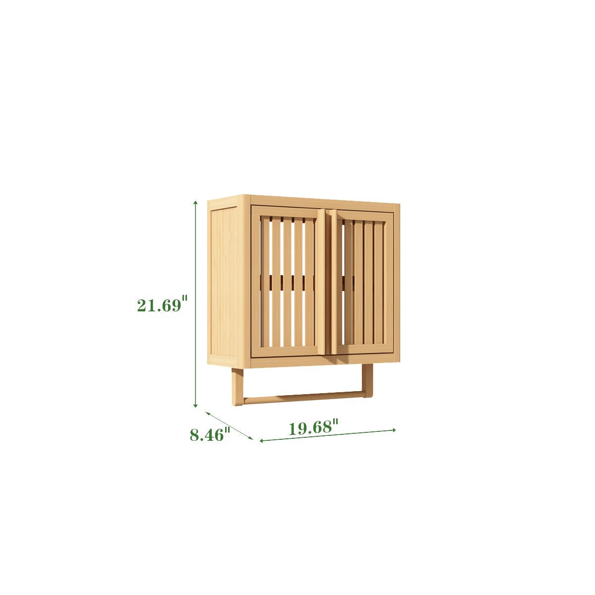 Bathroom cabinet wall mounted Bamboo toilet storage box image 5