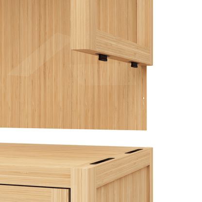 Bathroom cabinet wall mounted Bamboo toilet storage box image 7