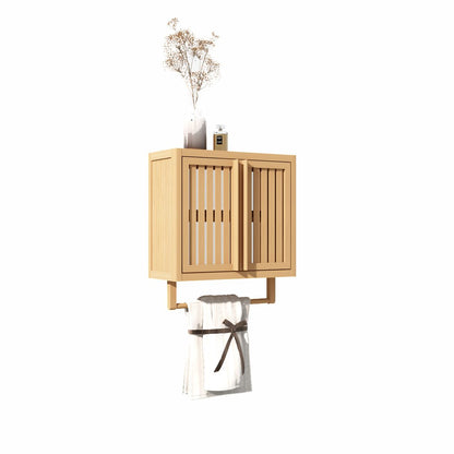 Bathroom cabinet wall mounted Bamboo toilet storage box image 6