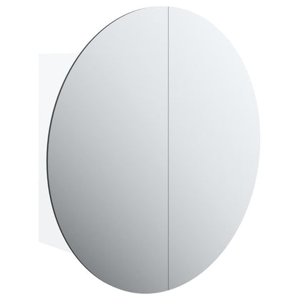 Bathroom Cabinet with Round Mirror&LED White 15.7"x15.7"x6.9 image 2