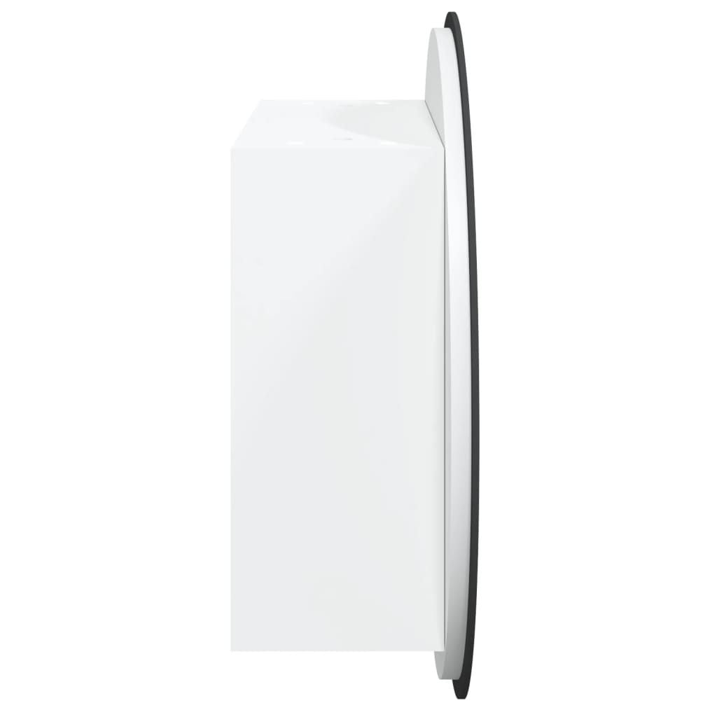 Bathroom Cabinet with Round Mirror&LED White 15.7"x15.7"x6.9 image 7