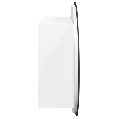 Bathroom Cabinet with Round Mirror&LED White 15.7"x15.7"x6.9 image 7