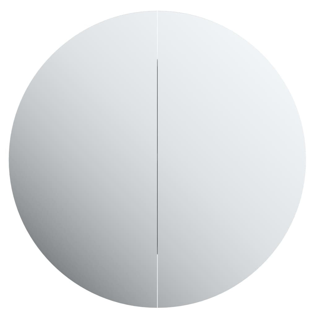 Bathroom Cabinet with Round Mirror&LED White 15.7"x15.7"x6.9 image 6