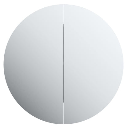 Bathroom Cabinet with Round Mirror&LED White 15.7"x15.7"x6.9 image 6