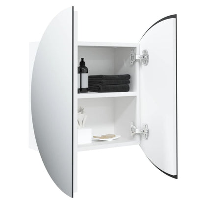 Bathroom Cabinet with Round Mirror&LED White 15.7"x15.7"x6.9 image 5