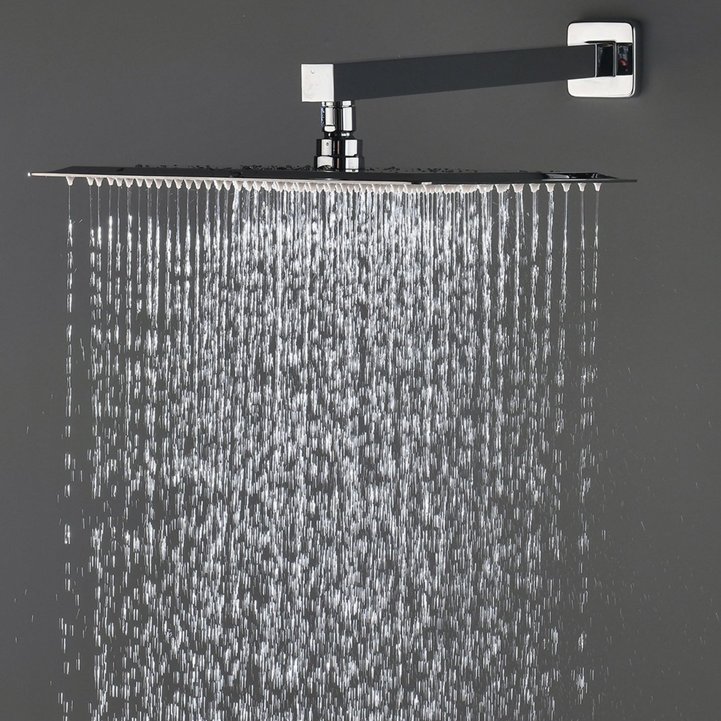 Bathroom Luxury Rain Mixer Combo Set Wall Mounted Rainfall Shower Head System Polished Chrome, (Contain Faucet Rough-in  image 3