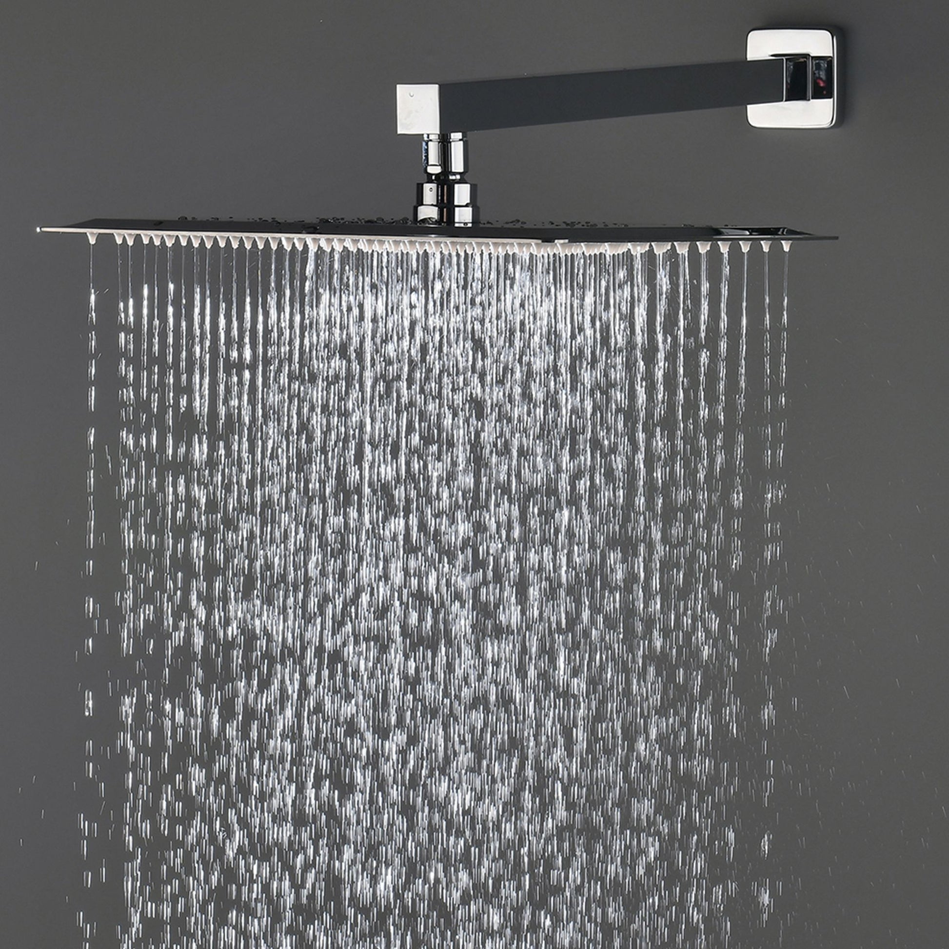 Bathroom Luxury Rain Mixer Combo Set Wall Mounted Rainfall Shower Head System Polished Chrome, (Contain Faucet Rough-in  image 3