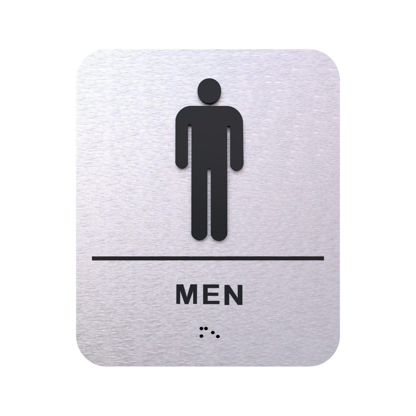 Bathroom Signs - Restroom Signs For Business By BlinkSigns - Brushed Aluminum ADA Compliant, Wheelchair/Handicap Accessi image 13