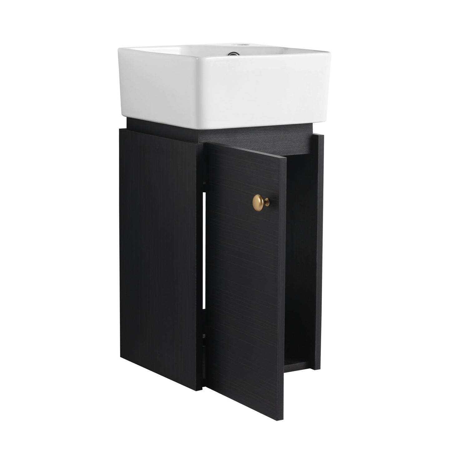 Bathroom Vanity with Sink 12 Inch for Small Bathroom, Bathroom Vanity with Soft Close Door,Small Bathroom Vanity with Si image 17