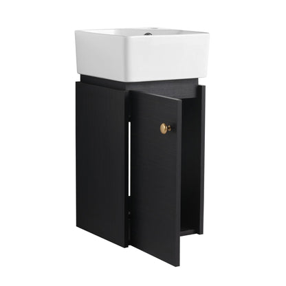 Bathroom Vanity with Sink 12 Inch for Small Bathroom, Bathroom Vanity with Soft Close Door,Small Bathroom Vanity with Si image 17