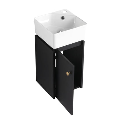 Bathroom Vanity with Sink 12 Inch for Small Bathroom, Bathroom Vanity with Soft Close Door,Small Bathroom Vanity with Si image 18