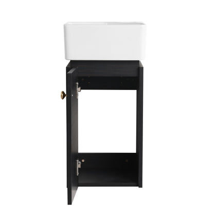 Bathroom Vanity with Sink 12 Inch for Small Bathroom, Bathroom Vanity with Soft Close Door,Small Bathroom Vanity with Si image 15
