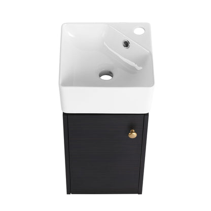 Bathroom Vanity with Sink 12 Inch for Small Bathroom, Bathroom Vanity with Soft Close Door,Small Bathroom Vanity with Si image 19