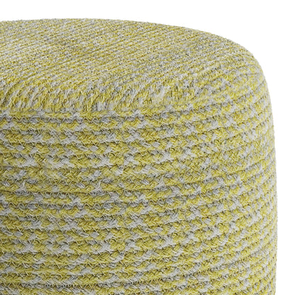 Bayley - Round Braided Pouf - Muted Yellow / Natural image 4