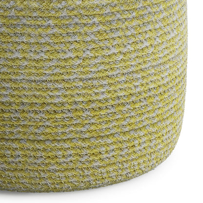 Bayley - Round Braided Pouf - Muted Yellow / Natural image 3