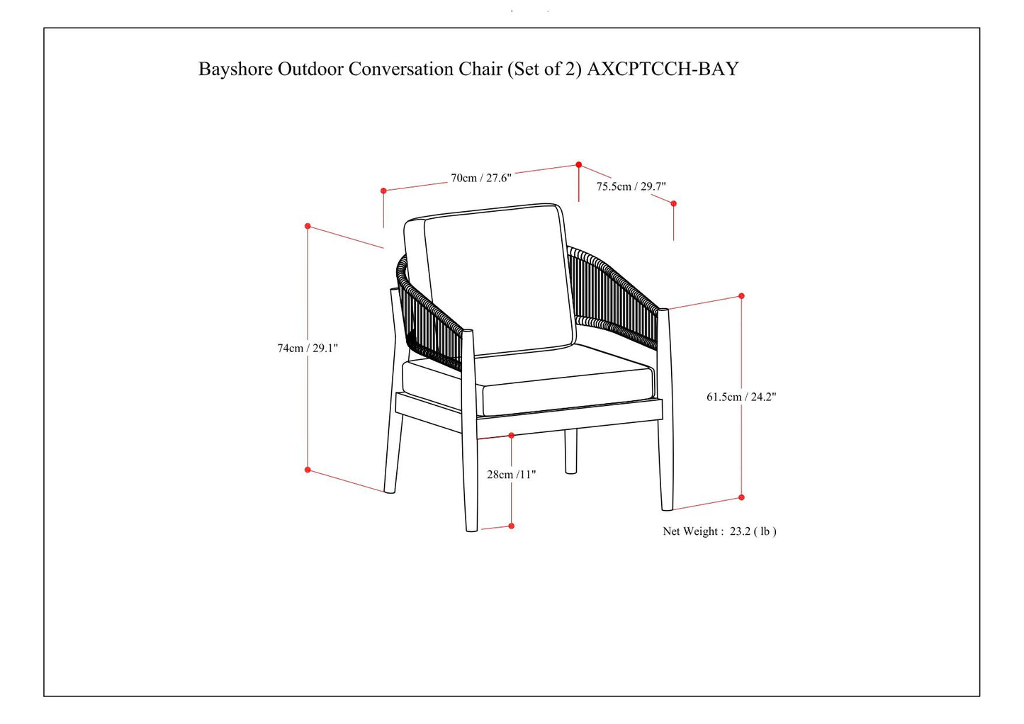 Bayshore - Outdoor Conversation Chair (Set of 2) - Natural image 11