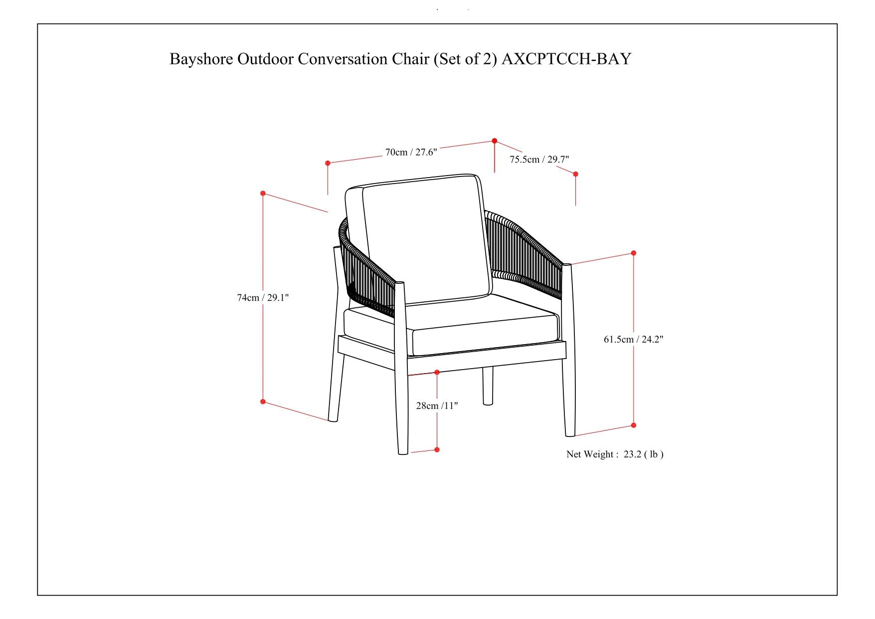 Bayshore - Outdoor Conversation Chair (Set of 2) - Natural image 11
