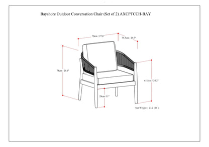 Bayshore - Outdoor Conversation Chair (Set of 2) - Natural image 11