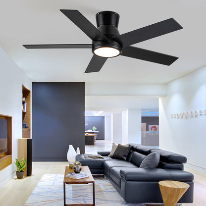 52" Black Lowe Profile Ceiling Fan with Light image 4