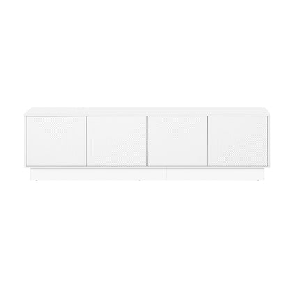 U-Can Stylish 4-Door Wave Design Cabinet with Adjustable Shelves & LED Accent image 7