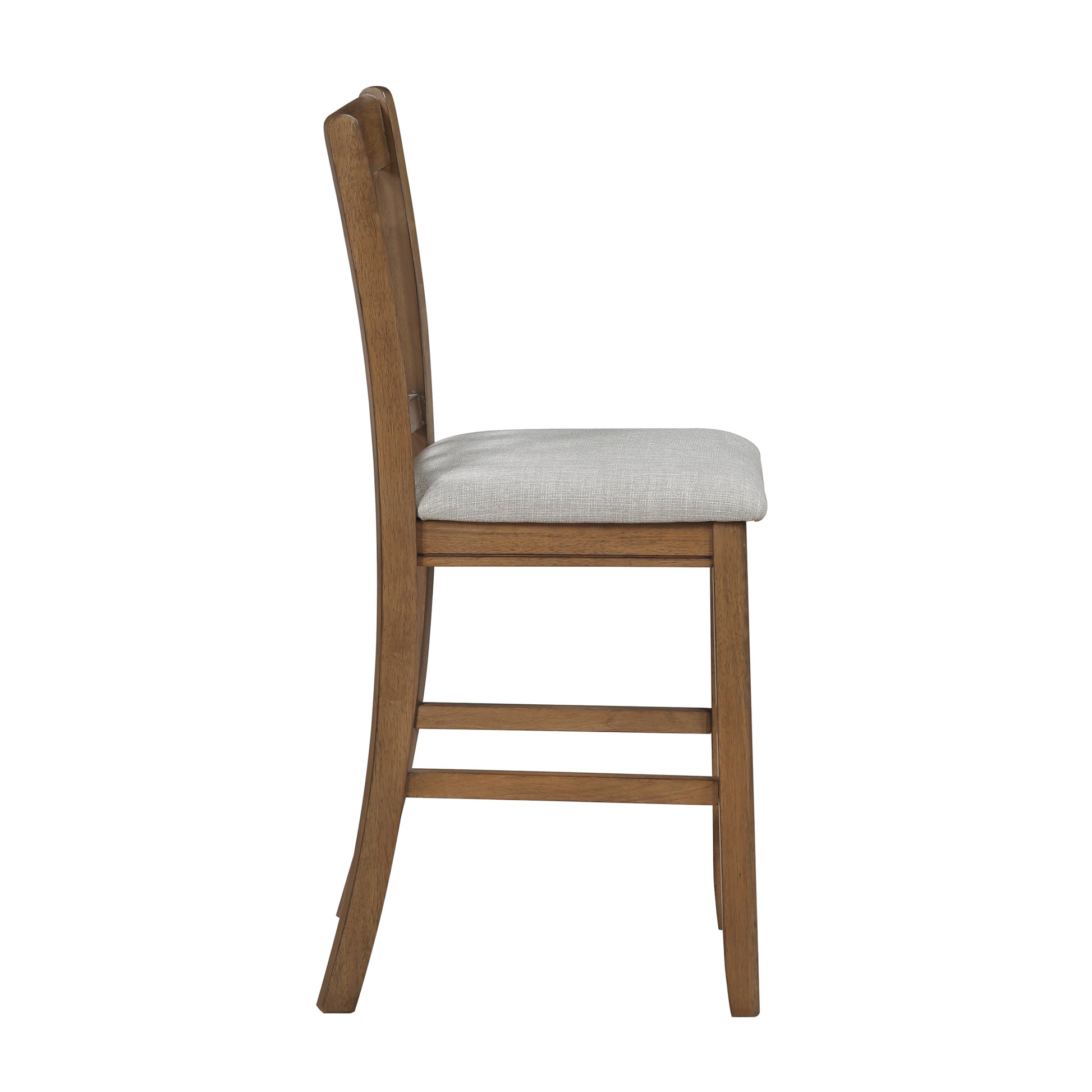 Brown Finish Counter Height Dining Chairs Set of 2 Padded Seat Upholstery Wood Frame Dining Kitchen Furniture image 4