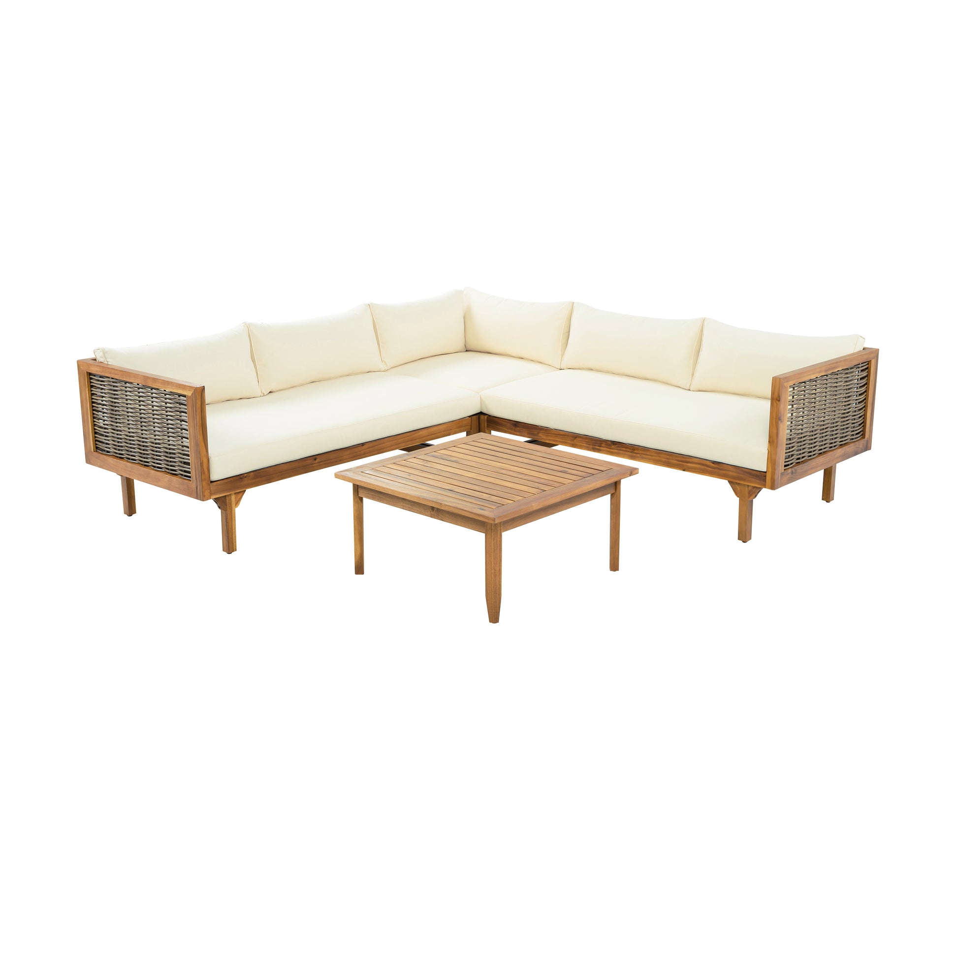 SECTIONAL SEATING GROUP WITH WATERPROOF CUSHIONS - PREMIUM OUTDOOR SOFA SET(BEIGE CUSHION) image 12