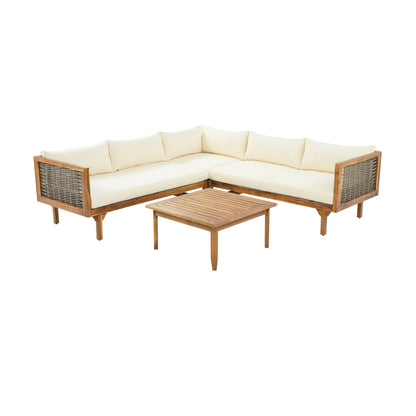 SECTIONAL SEATING GROUP WITH WATERPROOF CUSHIONS - PREMIUM OUTDOOR SOFA SET(BEIGE CUSHION) image 12